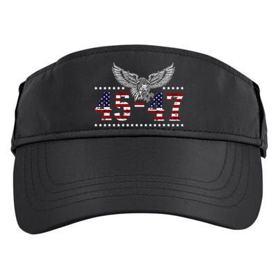 Trump 2024 President 45 And 47 American Flag Trump 2024 Adult Drive Performance Visor