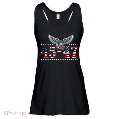 Trump 2024 President 45 And 47 American Flag Trump 2024 Ladies Essential Flowy Tank