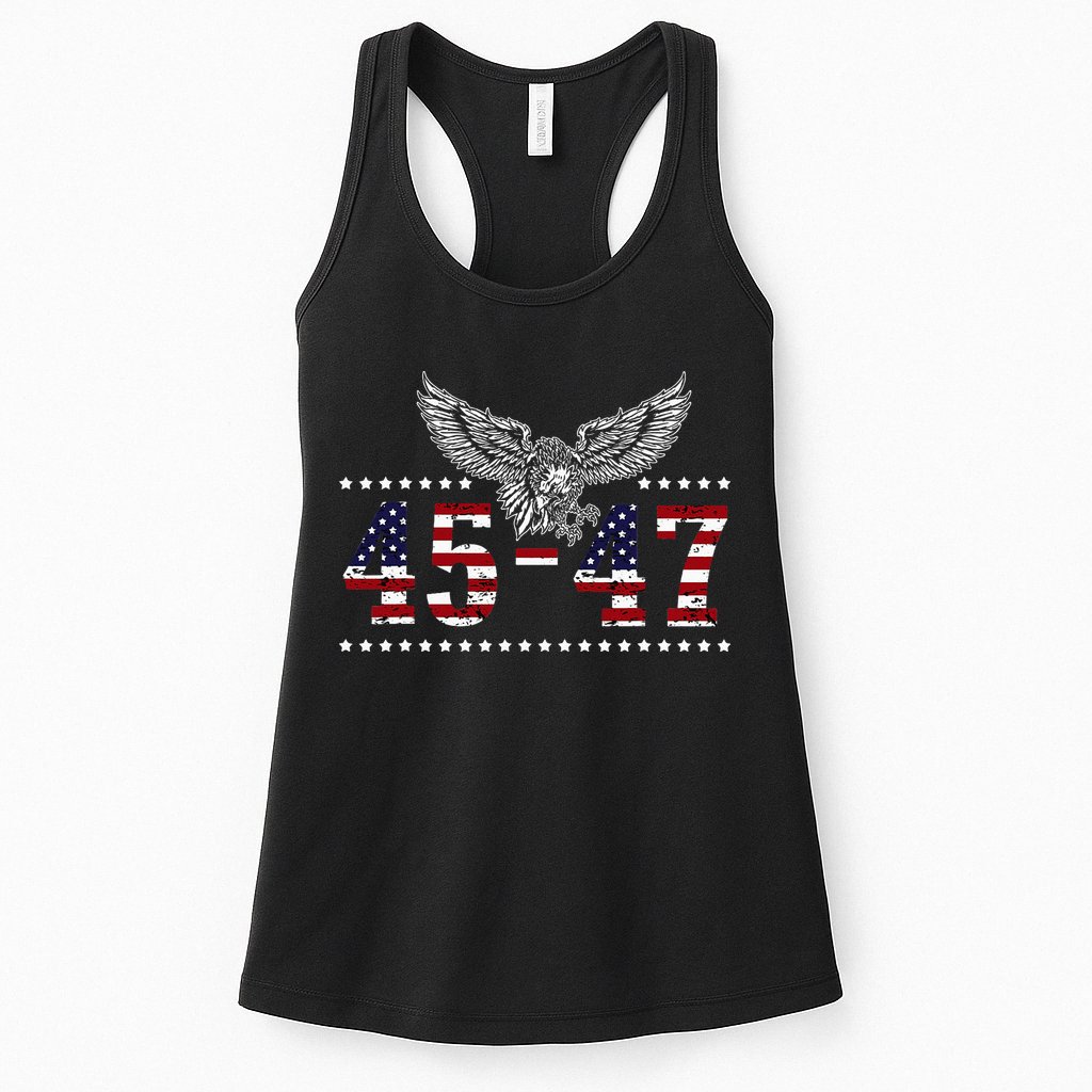 Trump 2024 President 45 And 47 American Flag Trump 2024 Womens Tank Top