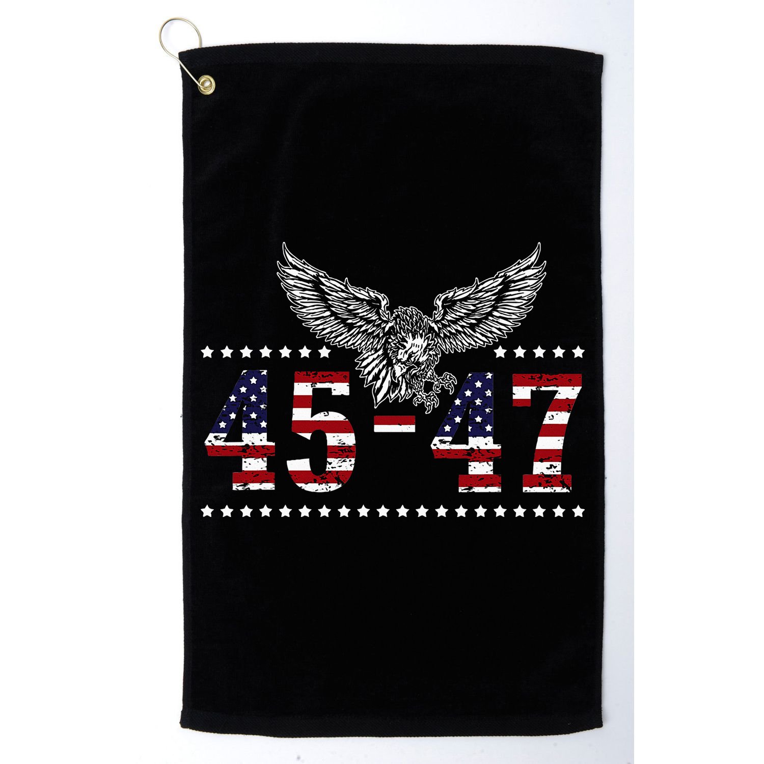 Trump 2024 President 45 And 47 American Flag Trump 2024 Golf Towel