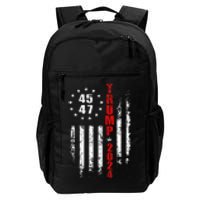 Trump 2024 President 45 47 Vintage American Flag Pro Trump Daily Commute Backpack