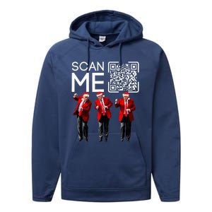 Trump 2024 Qr 4547 Funny Trump Dancing Code Performance Fleece Hoodie