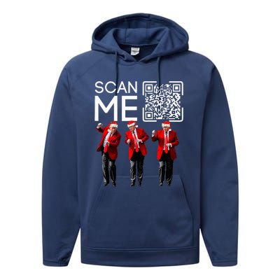 Trump 2024 Qr 4547 Funny Trump Dancing Code Performance Fleece Hoodie