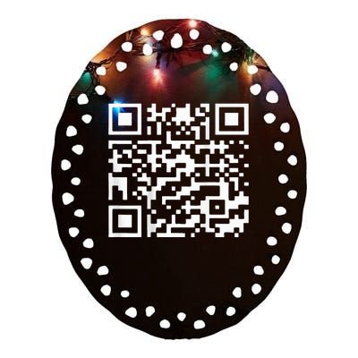 Trump 2024 Qr 4547 Trump Dancing Code Ceramic Oval Ornament