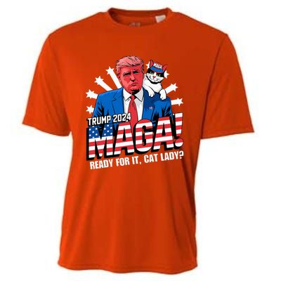 Trump 2024 Ready For It Cat Lady Maga Cooling Performance Crew T-Shirt