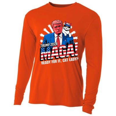 Trump 2024 Ready For It Cat Lady Maga Cooling Performance Long Sleeve Crew