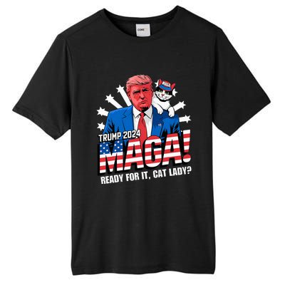 Trump 2024 Ready For It Cat Lady Maga Tall Fusion ChromaSoft Performance T-Shirt