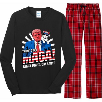 Trump 2024 Ready For It Cat Lady Maga Long Sleeve Pajama Set