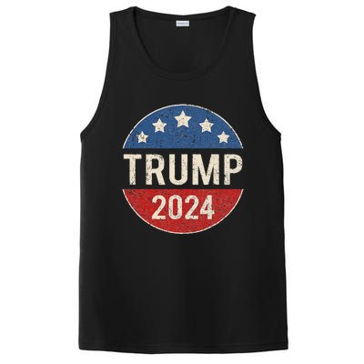 Trump 2024 Retro Campaign Button Re Elect President Trump PosiCharge Competitor Tank