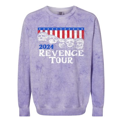 Trump 2024 Revenge Mount Rushmore Colorblast Crewneck Sweatshirt