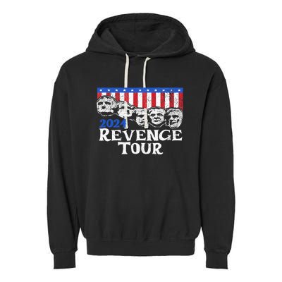 Trump 2024 Revenge Mount Rushmore Garment-Dyed Fleece Hoodie