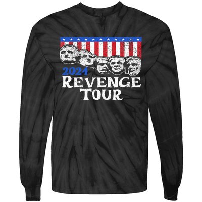 Trump 2024 Revenge Mount Rushmore Tie-Dye Long Sleeve Shirt