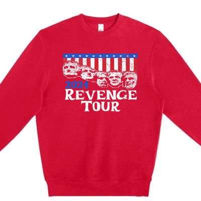 Trump 2024 Revenge Mount Rushmore Premium Crewneck Sweatshirt