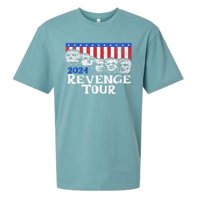 Trump 2024 Revenge Mount Rushmore Sueded Cloud Jersey T-Shirt