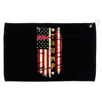 Trump 2024 Retro Flag Front And Back Grommeted Golf Towel