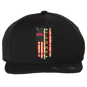 Trump 2024 Retro Flag Front And Back Wool Snapback Cap