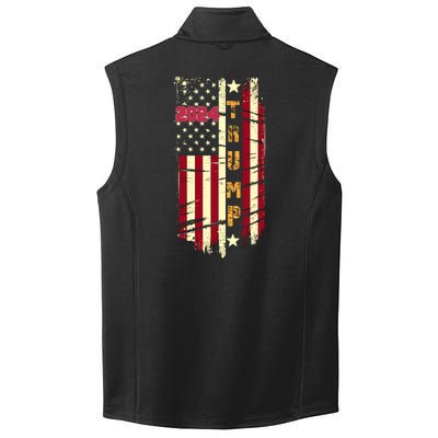 Trump 2024 Retro Flag Front And Back Collective Smooth Fleece Vest