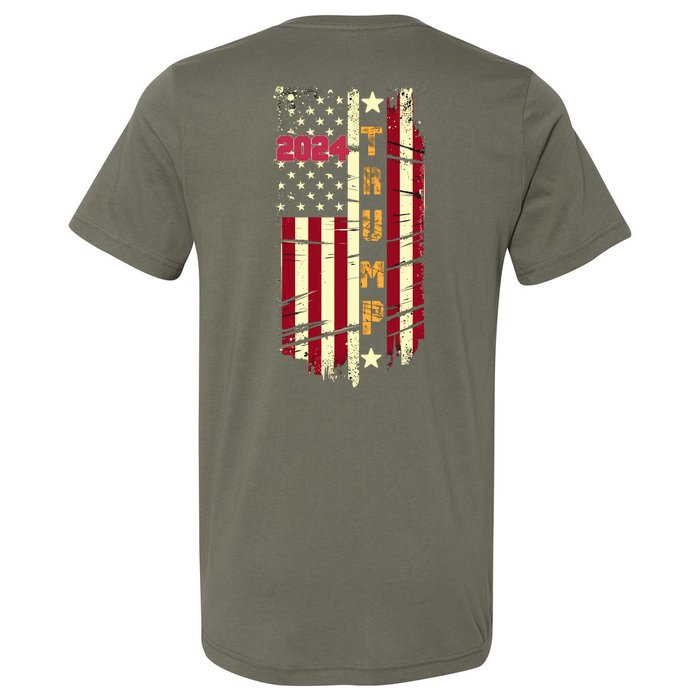 Trump 2024 Retro Flag Front And Back V-Neck T-Shirt