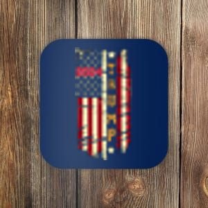 Trump 2024 Retro Flag Front And Back Coaster