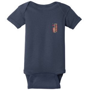 Trump 2024 Retro Flag Front And Back Baby Bodysuit