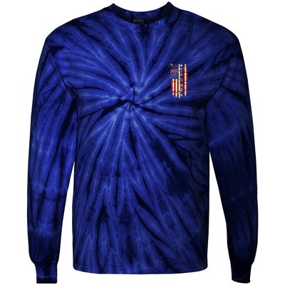 Trump 2024 Retro Flag Front And Back Tie-Dye Long Sleeve Shirt