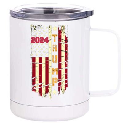 Trump 2024 Retro Flag Front And Back 12 oz Stainless Steel Tumbler Cup