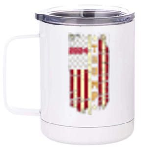 Trump 2024 Retro Flag Front And Back 12 oz Stainless Steel Tumbler Cup