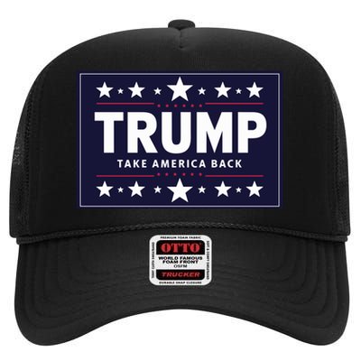 Trump 2024 Rallying Call Donald Trump For President Design High Crown Mesh Back Trucker Hat