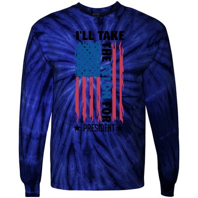 Trump 2024 Rally The Vision For America Tie-Dye Long Sleeve Shirt