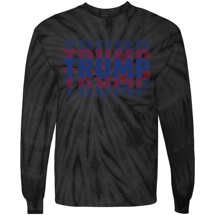 Trump 2024 Rally The Vote With Donald Trump For President Design Tie-Dye Long Sleeve Shirt