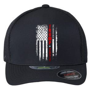 Trump 2024 Reclaiming America with Patriotic Flag Design Flexfit Unipanel Trucker Cap