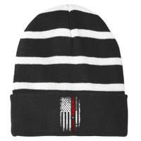 Trump 2024 Reclaiming America with Patriotic Flag Design Striped Beanie with Solid Band