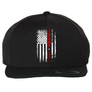 Trump 2024 Reclaiming America with Patriotic Flag Design Wool Snapback Cap