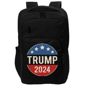 Trump 2024 Retro Campaign Button Re Elect President Trump Impact Tech Backpack