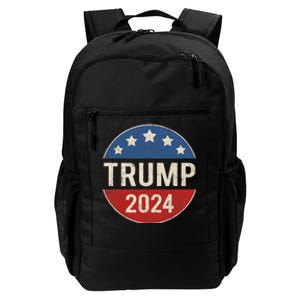 Trump 2024 Retro Campaign Button Re Elect President Trump Daily Commute Backpack