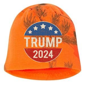 Trump 2024 Retro Campaign Button Re Elect President Trump Kati - Camo Knit Beanie