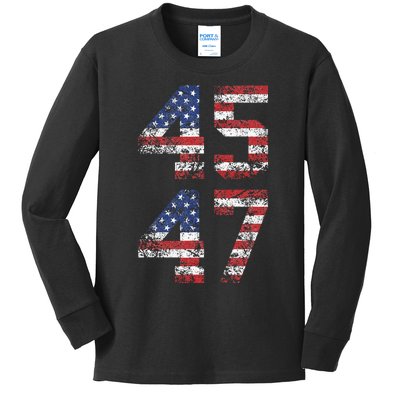 Trump 2024 Retro Election Campaign Kids Long Sleeve Shirt