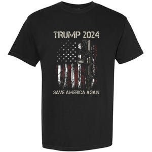 Trump 2024 Retro Campaign Button Re Elect President Trump Garment-Dyed Heavyweight T-Shirt