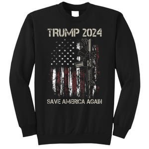 Trump 2024 Retro Campaign Button Re Elect President Trump Sweatshirt