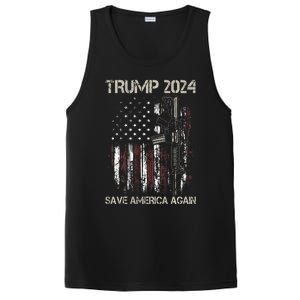 Trump 2024 Retro Campaign Button Re Elect President Trump PosiCharge Competitor Tank