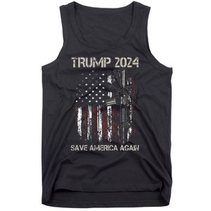 Trump 2024 Retro Campaign Button Re Elect President Trump Tank Top