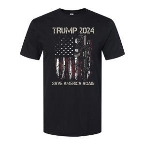 Trump 2024 Retro Campaign Button Re Elect President Trump Softstyle CVC T-Shirt