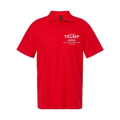 Trump 2024 Return To Greatness ELection Softstyle Adult Sport Polo