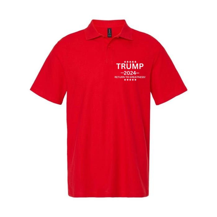 Trump 2024 Return To Greatness ELection Softstyle Adult Sport Polo