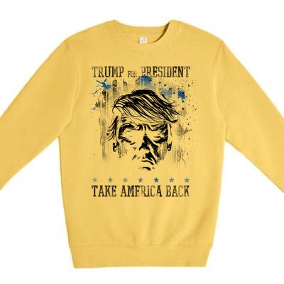 Trump 2024 Retro Take America Back Premium Crewneck Sweatshirt