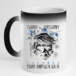 Trump 2024 Retro Take America Back 11oz Black Color Changing Mug