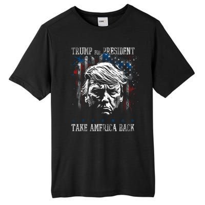 Trump 2024 Retro Take America Back Tall Fusion ChromaSoft Performance T-Shirt