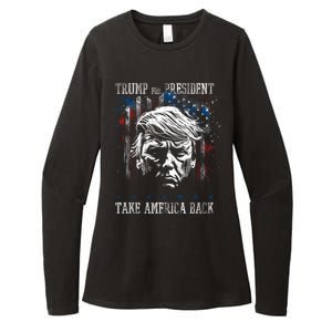 Trump 2024 Retro Take America Back Womens CVC Long Sleeve Shirt