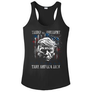 Trump 2024 Retro Take America Back Ladies PosiCharge Competitor Racerback Tank