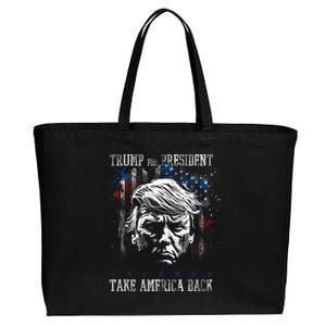 Trump 2024 Retro Take America Back Cotton Canvas Jumbo Tote